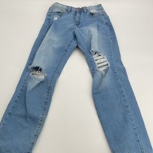 UEC Guess mom fit wide leg relaxed thigh distressed jeans size 25